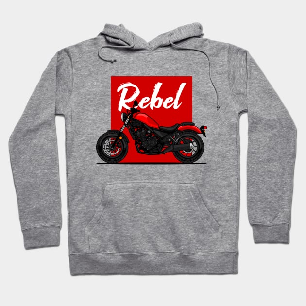 Red Rebel 500 Art Hoodie by GoldenTuners